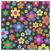 Farbenfrohe Hippie 70er Blume Stoff (Muster)