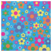 Farbenfrohe Hippie 70er Blume Stoff (Muster)