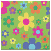 Farbenfrohe Hippie 70er Blume Stoff (Nahaufnahme)