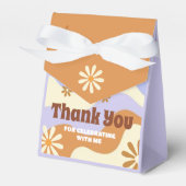 Farbenfrohe Hippie Blume Retro Groovy Sweet 16 Geschenkschachtel (Vorderseite)