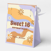 Farbenfrohe Hippie Blume Retro Groovy Sweet 16 Geschenkschachtel (Rückseite)