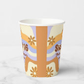 Farbenfrohe Hippie Blume Retro Groovy Sweet 16 Pappbecher (Links)
