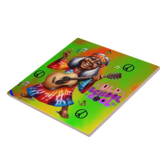 Farbenfrohe Hippie Chic Coole Keramik Tile Fliese (Seite)