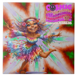 Farbenfrohe Hippie Chic Kosmische Keramik Tile Fliese