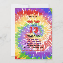 Farbenfrohe Hippie Gefärbte Krawatte Spaß Geburtst Einladung