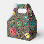 Farbenfrohe Hippie Peace und Liebe 60er Geschenkschachtel (Rückseite)