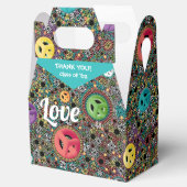 Farbenfrohe Hippie Peace und Liebe 60er Geschenkschachtel (Geöffnet)