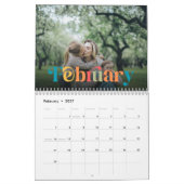 Farbenfrohe Hippie Retro 70er Family Foto Kalender (Feb 2027)