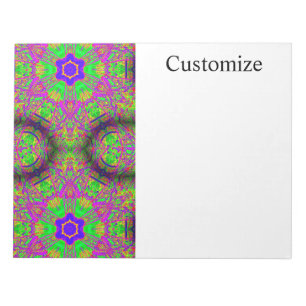 Farbenfrohe Hippie-Stil psychedelisch Notizblock