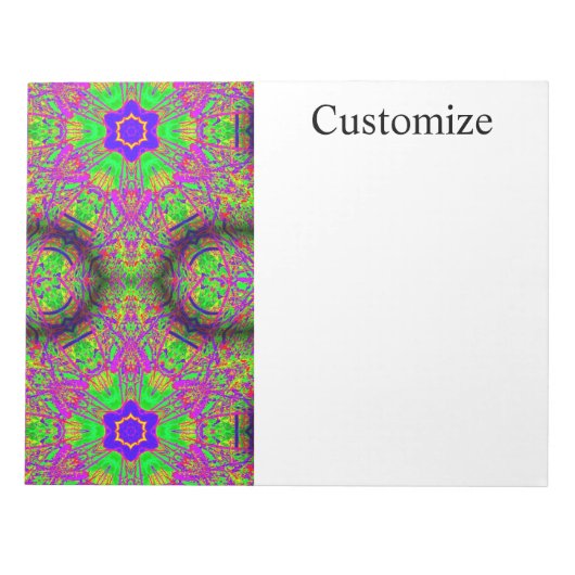 Farbenfrohe Hippie-Stil psychedelisch Notizblock (Vorderseite)