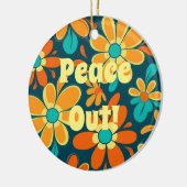 Farbenfrohe Hippie-Stilrichtung Rund um die Runde Keramik Ornament (Links)