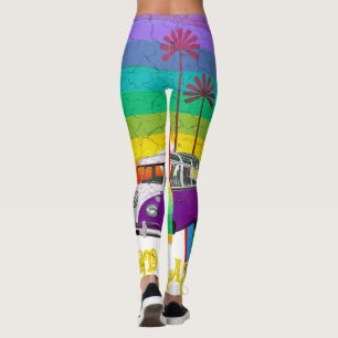 Farbenfrohe Hippie Surf-Leggings Leggings