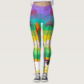 Farbenfrohe Hippie Surf-Leggings Leggings (Vorderseite)