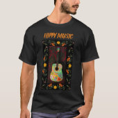 Farbenfrohe Hippy Blume Power Gitarre T-Shirt (Vorderseite)
