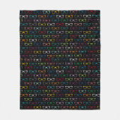 Farbenfrohe Hipster Brillenmuster Schwarz Fleecedecke (Vorderseite)
