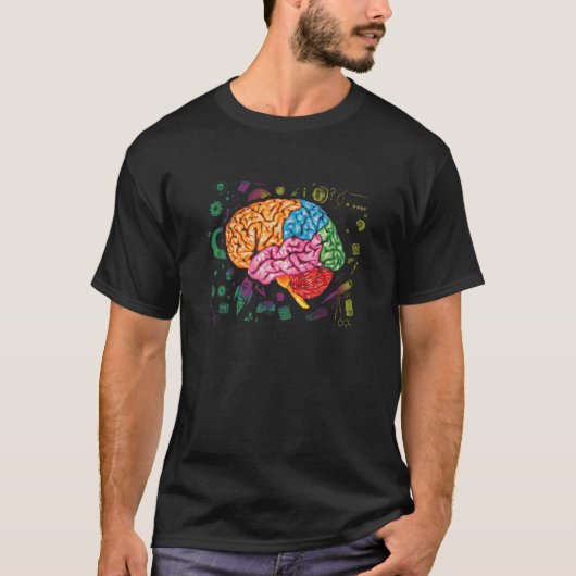 Farbenfrohe Hirnforschung und Neurowissenschaft Ne T-Shirt (Vorderseite)