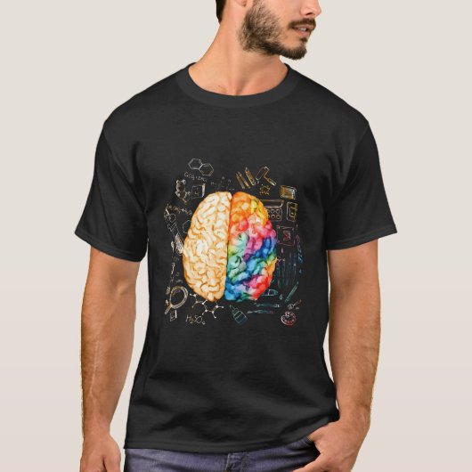 Farbenfrohe Hirnforschung und Neurowissenschaft Ne T-Shirt (Vorderseite)
