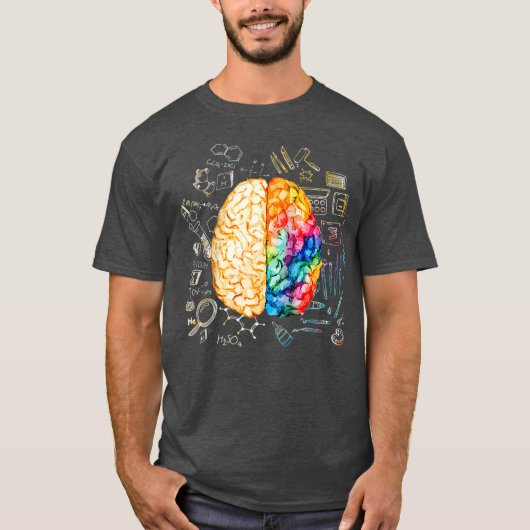 Farbenfrohe Hirnwissenschaft und Kunst Neurowissen T-Shirt (Vorderseite)