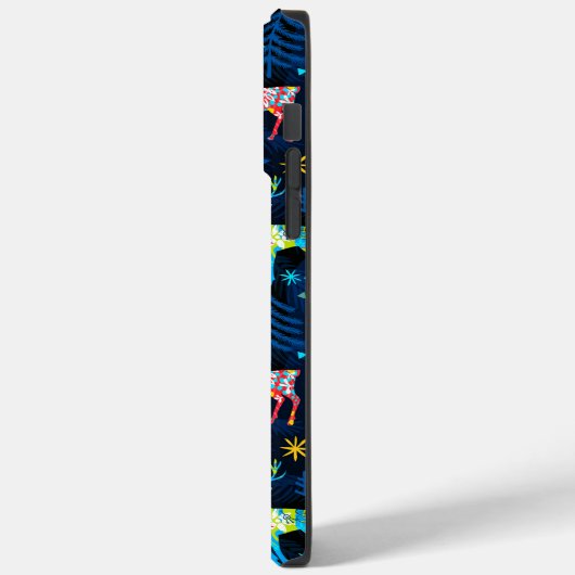 Farbenfrohe HirschChrismas Bäume Snowflakes Case-Mate iPhone Hülle (Rückseite / Links)