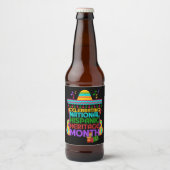 Farbenfrohe HISPANISCHE ERBE MONAT Bierflaschenetikett (Vorderseite)