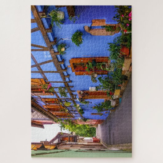 Farbenfrohe historische Häuser Village Frankreich Puzzle (Vertikal)