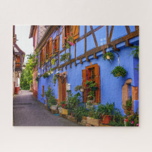 Farbenfrohe historische Häuser Village Frankreich  Puzzle