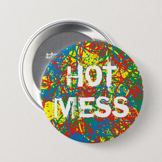 Farbenfrohe Hitzewallungen mehrfarbige Splash Rege Button (Vorne & Hinten)