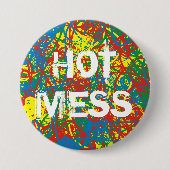 Farbenfrohe Hitzewallungen mehrfarbige Splash Rege Button (Vorderseite)