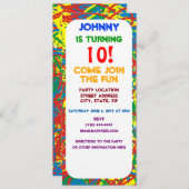 Farbenfrohe Hitzewallungen mehrfarbige Splash Rege Einladung (Vorne/Hinten)