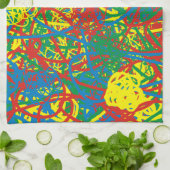 Farbenfrohe Hitzewallungen mehrfarbige Splash Rege Geschirrtuch (Gefaltet)