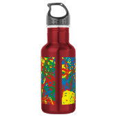 Farbenfrohe Hitzewallungen mehrfarbige Splash Rege Trinkflasche (Rückseite)