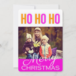Farbenfrohe Ho Ho Weihnachten Grüße Foto-Karte
