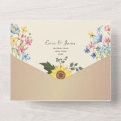 farbenfrohe Hochzeit auf dem Lande All In One Einladung (Rückseite)