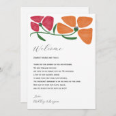 Farbenfrohe Hochzeit Begrüßungsbrief und Abendprog Programm (Vorne/Hinten)