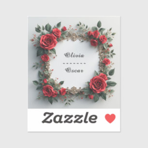 Farbenfrohe Hochzeit Blumenreath Aufkleber