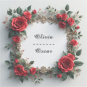 Farbenfrohe Hochzeit Blumenreath Aufkleber (Vorderseite)