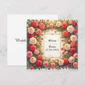 Farbenfrohe Hochzeit Blumenreath Einladung (Vorne/Hinten)