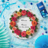 Farbenfrohe Hochzeit Blumenreath Pappteller (Party)