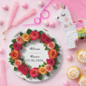 Farbenfrohe Hochzeit Blumenreath Pappteller (Party)