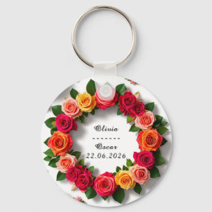 Farbenfrohe Hochzeit Blumenreath Schlüsselanhänger