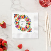 Farbenfrohe Hochzeit Blumenreath Serviette (Beispiel)