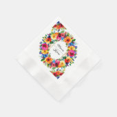 Farbenfrohe Hochzeit Blumenreath Serviette (Ecke)