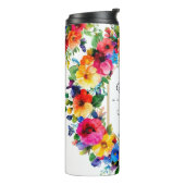 Farbenfrohe Hochzeit Blumenreath Thermosbecher (Nach links gedreht)