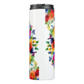 Farbenfrohe Hochzeit Blumenreath Thermosbecher (Rückseite)