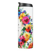 Farbenfrohe Hochzeit Blumenreath Thermosbecher (Nach rechts gedreht)