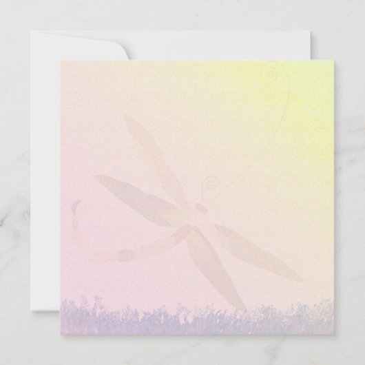 Farbenfrohe Hochzeit der Libellen Einladung (Rückseite)