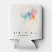 Farbenfrohe Hochzeit der Quallenvögel Dosenkühler (Rückseite)