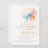 Farbenfrohe Hochzeit der Quallenvögel Einladung (Vorderseite)