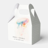 Farbenfrohe Hochzeit der Quallenvögel Geschenkschachtel (Rückseite)