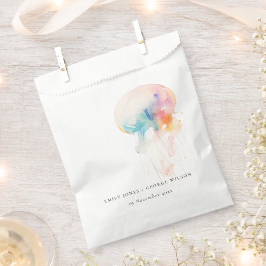 Farbenfrohe Hochzeit der Quallenvögel Geschenktütchen (Ausgeschnitten)